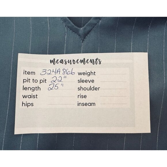 Halogen Medium Womens V-Neck Cap Sleeve Top Blue Pinstripe Polyester/Spandex - Picture 10 of 12